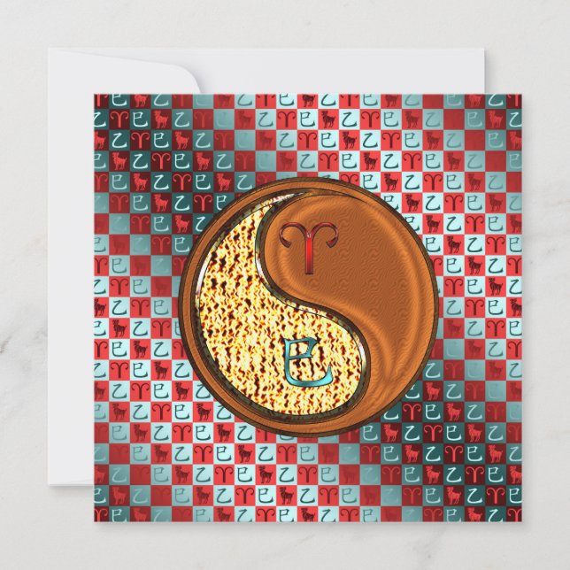 Tarjeta Aries y Wood Snake (Anverso)