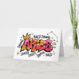 Tarjeta Aries Zodiaco Graffiti 