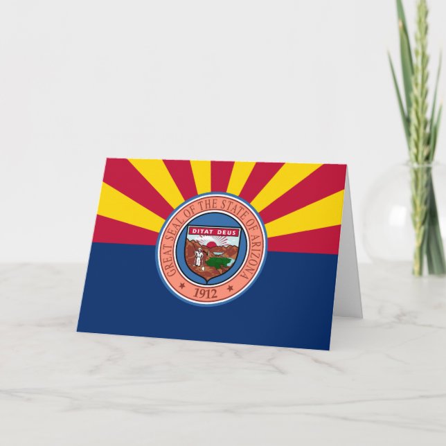 Tarjeta Arizonan Flag & Seal, Flag of Arizona (Anverso)