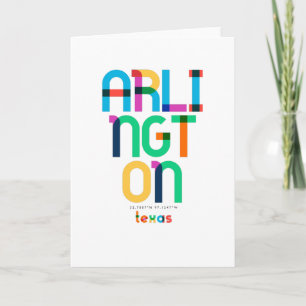 Tarjeta Arlington Texas Mid Century, Pop Art,