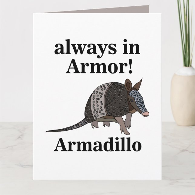 Tarjeta Armadillo Animal Divertido  (Anverso)