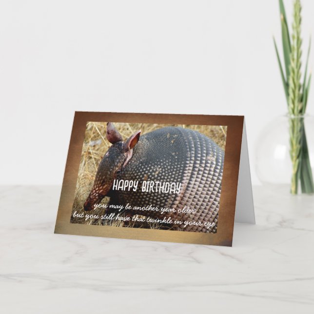 Tarjeta armadillo birthday card humor photo art  (Anverso)