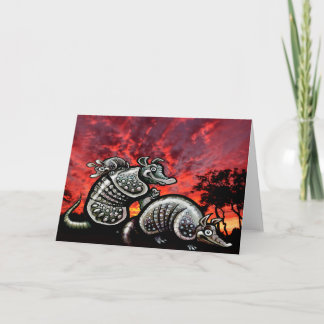 Tarjeta Armadillos del cielo rojo