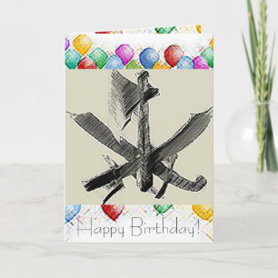 TARJETA ARMAS MEDIEVAS