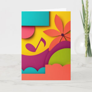 Tarjeta Armonía de Flor de Papel en Capas