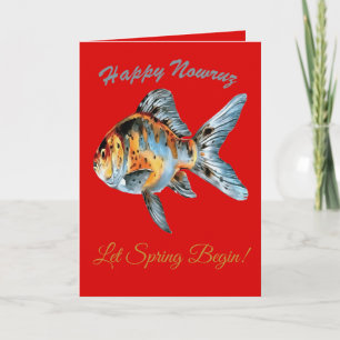 Tarjeta Armonía de primavera Feliz Nowruz Pez