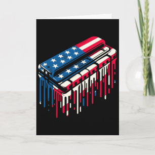 Tarjeta Armonica de goteo de pintura Americana Bandera Usa