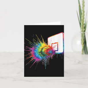 Tarjeta Aro Tie Dye Aro de Baloncesto Salpicaduras de Pint