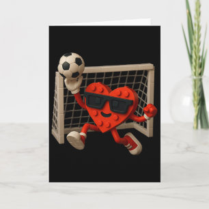 Tarjeta Arquero Día de San Valentín Fútbol Corazón Bloque 