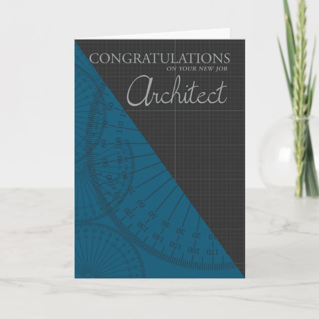 Tarjeta Arquitecto - nuevo trabajo - elegante con el papel (Anverso)