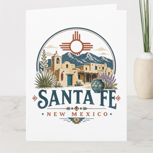 Tarjeta Arquitectura de adobe de Santa Fe Nuevo México Sur (Anverso)
