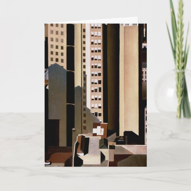 Tarjeta Arquitectura de época, rascacielos de Sheeler, 192 (Anverso)