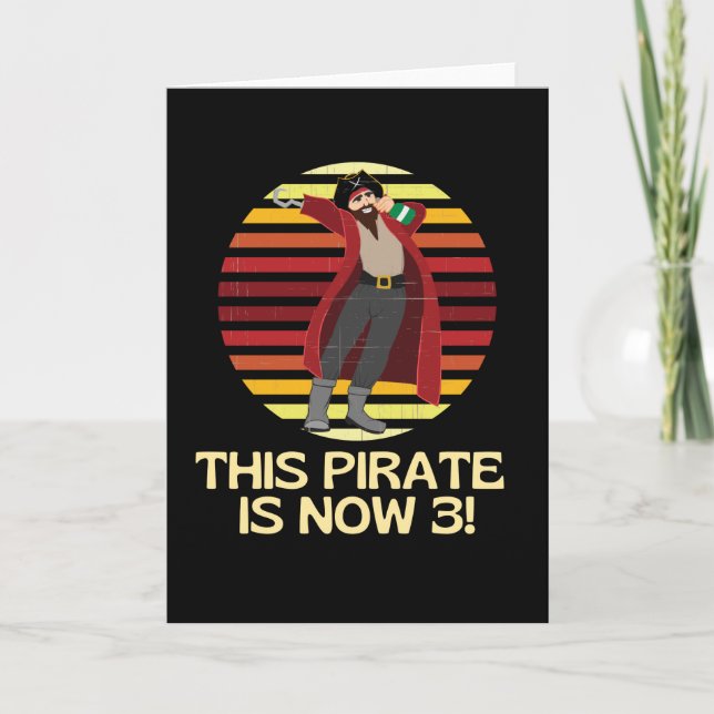 Tarjeta Arr Este Pirata Es Ahora Un Niño De 3 Años (Anverso)