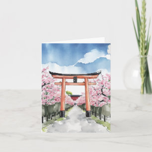 Tarjeta Arrecife Fushimi Inari Agua de Kyoto Japón