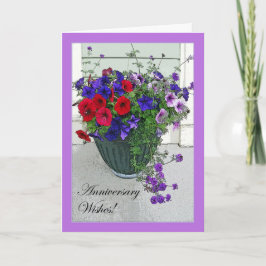 Tarjeta Arreglo de flores para deseos de aniversario, Petu
