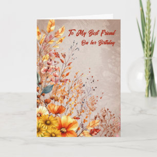 Tarjeta Arreglo de otoño cumpleaños