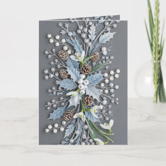 Tarjeta Arreglo Floral de Galanto de Invierno Escarchado