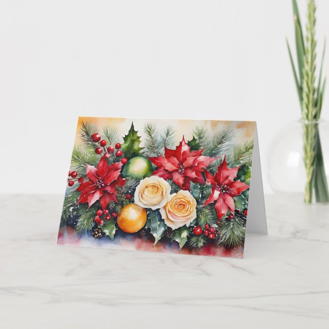 Tarjeta Arreglo floral de navidades (Anverso)