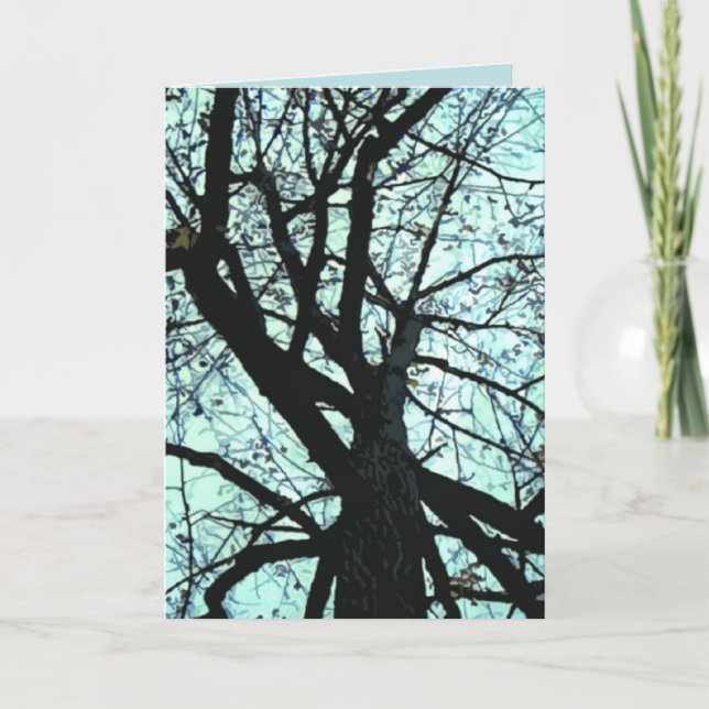 Tarjeta Arriba del cumpleaños del árbol (Anverso)