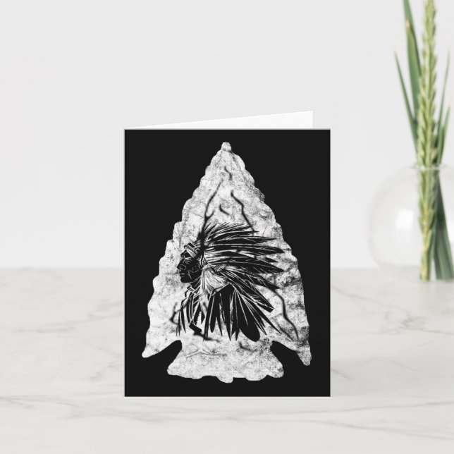 Tarjeta Arrowhead Hunter Jefe Indio Caza de Ricos Nativo (Anverso)