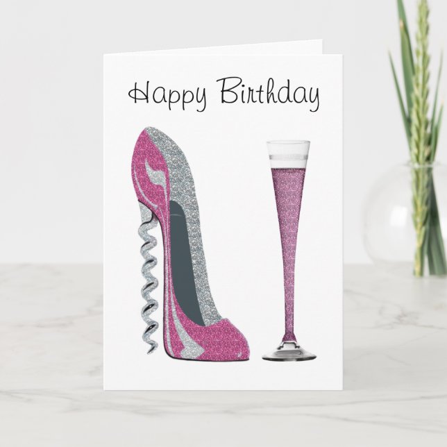 Tarjeta Arroyo rosado y plateado de chirrido Stiletto Art (Anverso)