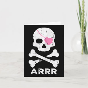 Tarjeta Arrr Pirate Heart Eyepatch Halloween Mujeres Toddl