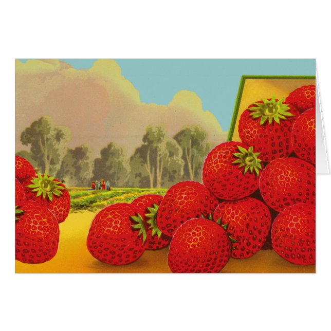 Tarjeta Art Blanc de fresa Fruta de cosecha de fre (Anverso (Horizontal))