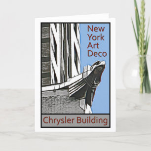 Tarjeta Art déco de Nueva York - Chrysler que construye