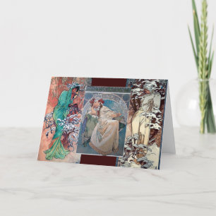 Tarjeta Art déco del collage de la princesa del invierno