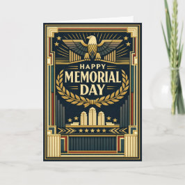 Tarjeta Art Deco Eagle Monument Memorial Day