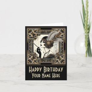 Tarjeta Art Déco Flapper de los Veinte Nº 3 Person