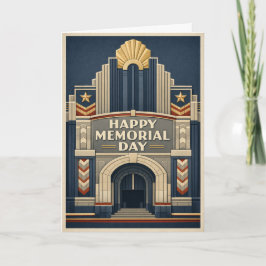 Tarjeta Art Deco Patriotic Architecture Memorial Day