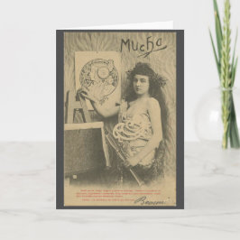 Tarjeta Art Nouveau Alphonse・modelo de arte femenino