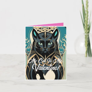 Tarjeta Art Nouveau personalizada Mi gato es mi Sa