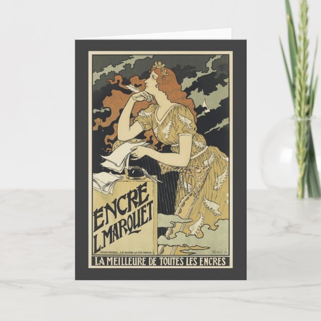 Tarjeta Art Nouveau vintage francés (Anverso)