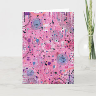 Tarjeta Arte abstracto maximalista rosa