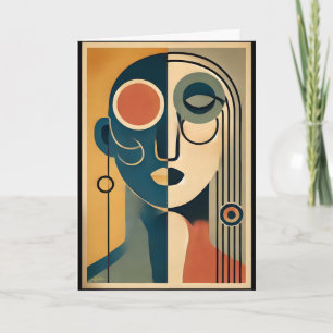 Tarjeta Arte abstracto modernista de mediados de siglo no