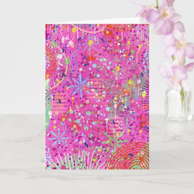 Tarjeta Arte abstracto: Sueños de verano (Orquídea)