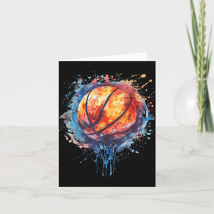 Tarjeta Arte acuarela baloncesto Aro de baloncesto Colo