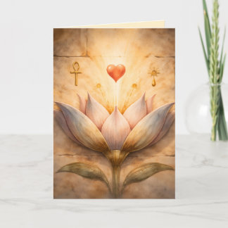 Tarjeta Arte acuarela del loto del día de San Valentín del