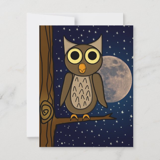 Tarjeta Arte adorable de aves del bosque (Anverso)