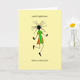 Tarjeta Arte africano, increíble cumpleaños feliz de baile