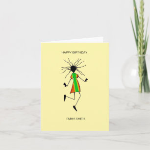 Tarjeta Arte africano, increíble cumpleaños feliz de baile