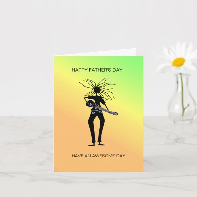 Tarjeta Arte Africano, Increíble Guitarrista Día del Padre (Planta pequeña)