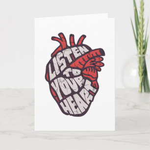 Tarjeta Arte anatómico "Escucha a tu corazón"