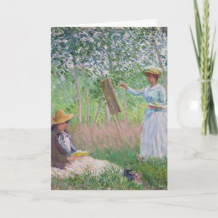 Tarjeta Arte antiguo bosque de luz moteada de Monet