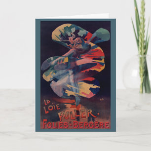 Tarjeta Arte Antiguo Modernista, Loie Fuller en Folies Ber