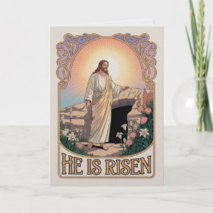 Tarjeta Arte Antiguo Moderno "Él ha Resucitado" Iglesia de