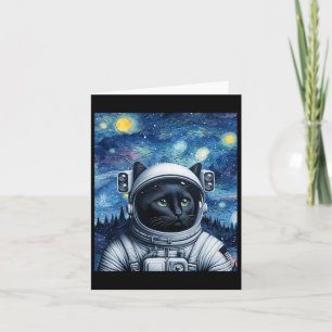 Tarjeta Arte astronauta de gato cósmico estrellado de noch