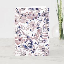 Tarjeta Arte botánico de acuarela eucalipto arándano azul